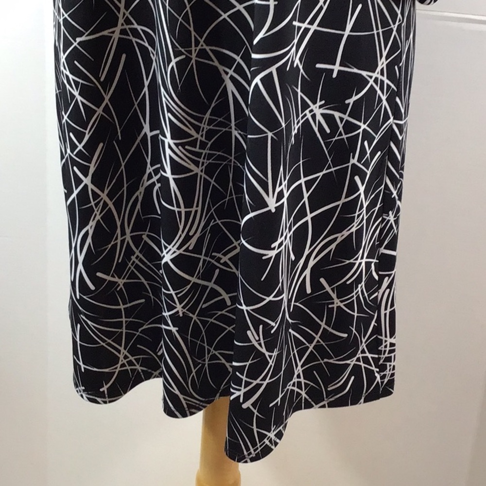 Michael Edwards Black and White Abstract shift Dress L View 4